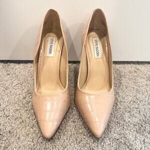Steve Madden Heels Nude Croc Pointed Womens 7 Classic